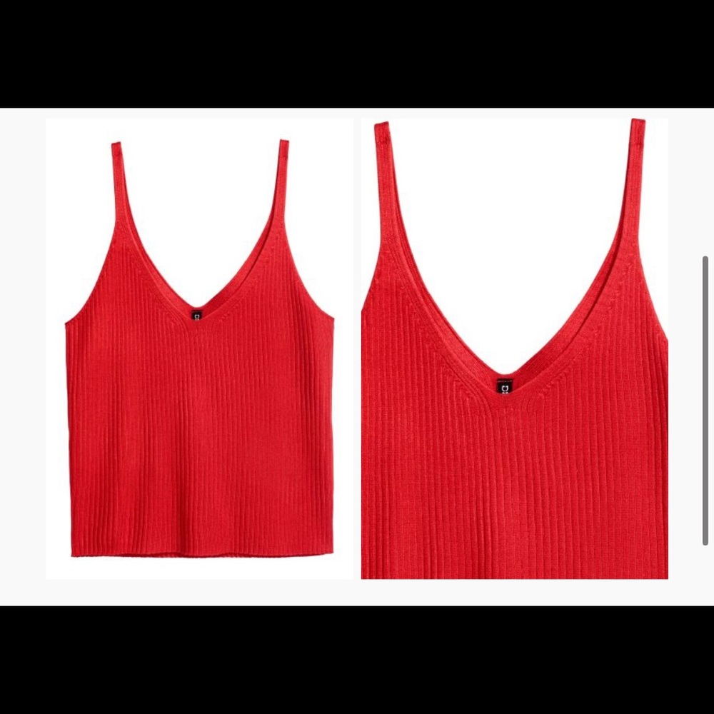 Red ribbed tank
